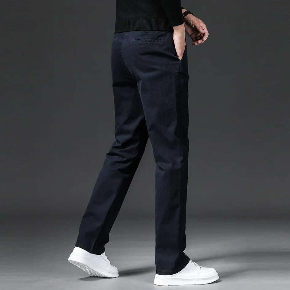 Pantalón recto de algodón