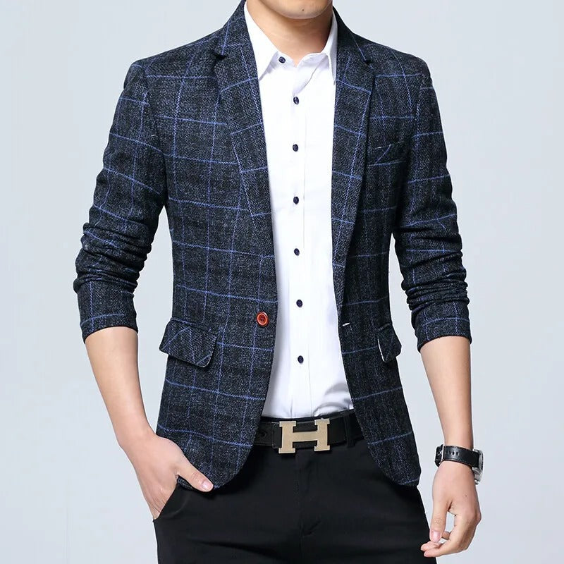 Elegante blazer a cuadros