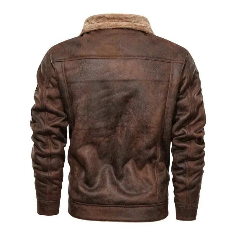 Elegante y cálida chaqueta de piel polar