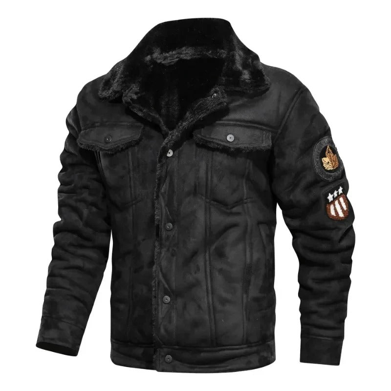 Elegante y cálida chaqueta de piel polar