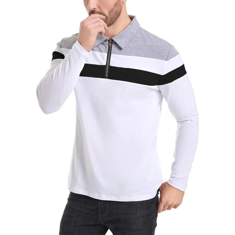 Elegante jersey de rayas con cremallera