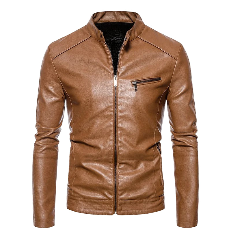 Chaqueta de piel forrada de felpa