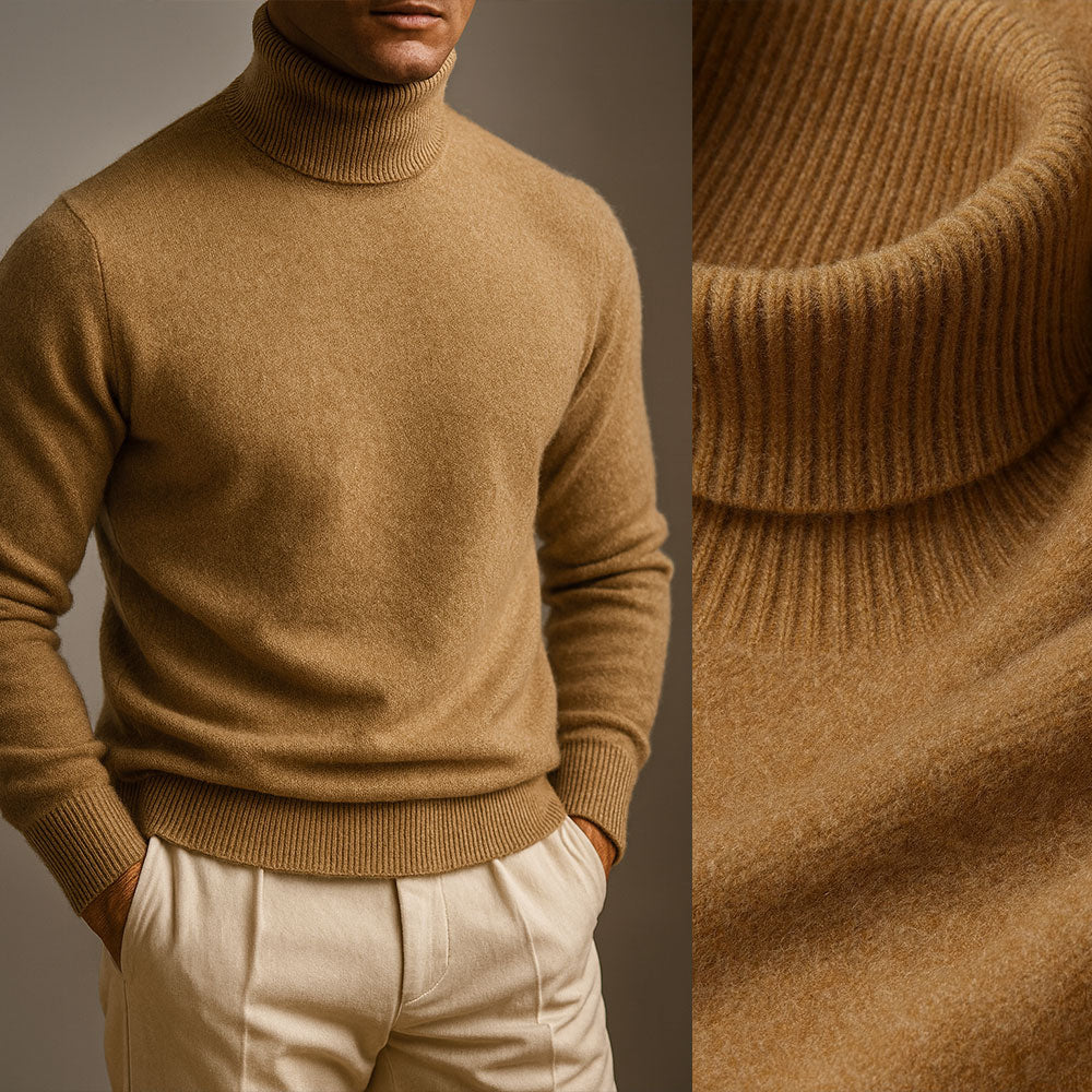 Elegante jersey de cuello alto para hombre