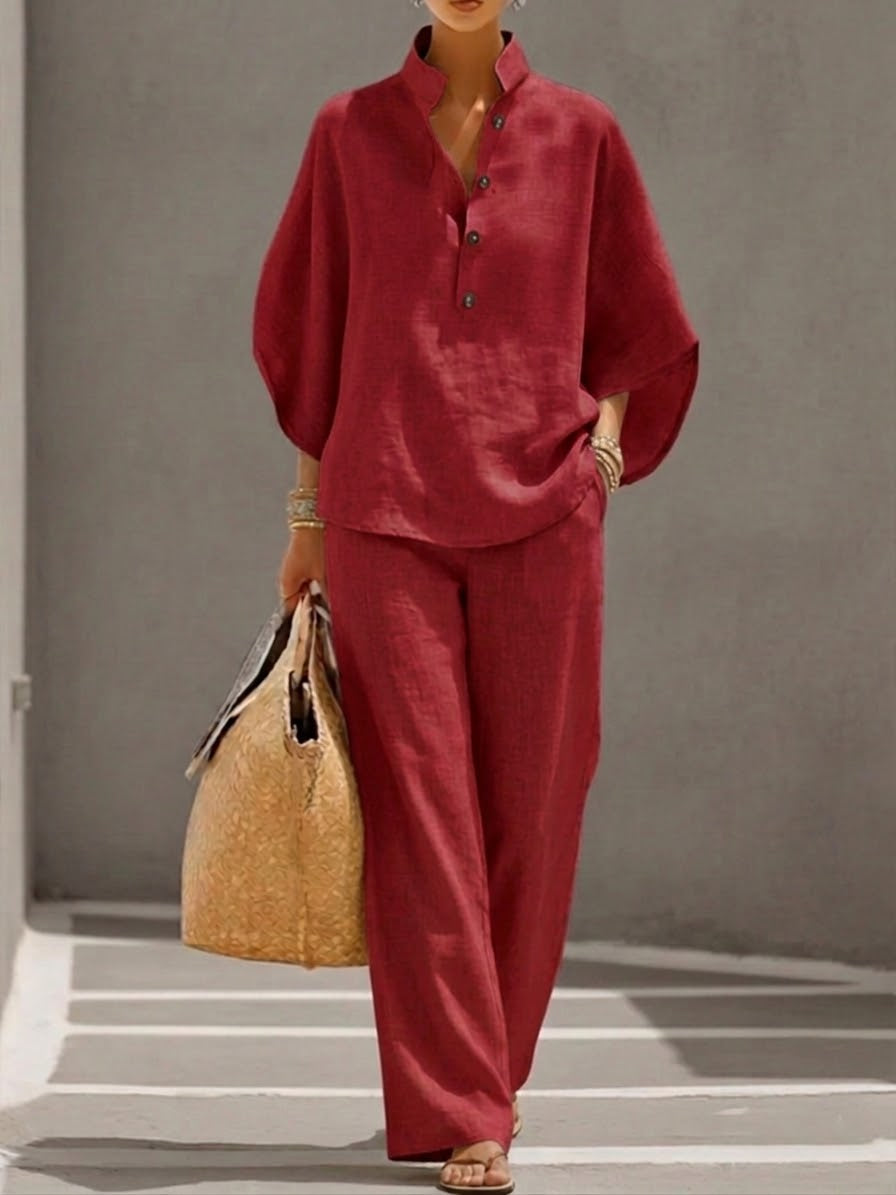 Conjunto fluido con mangas amplias