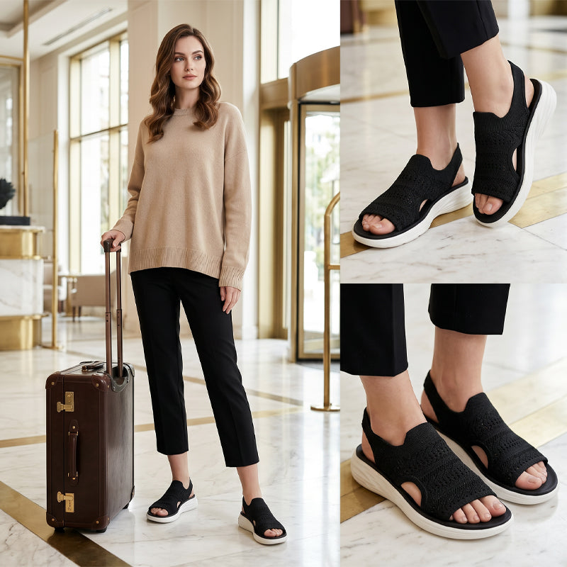 Sandalias con plataforma, de punto transpirable para mujer