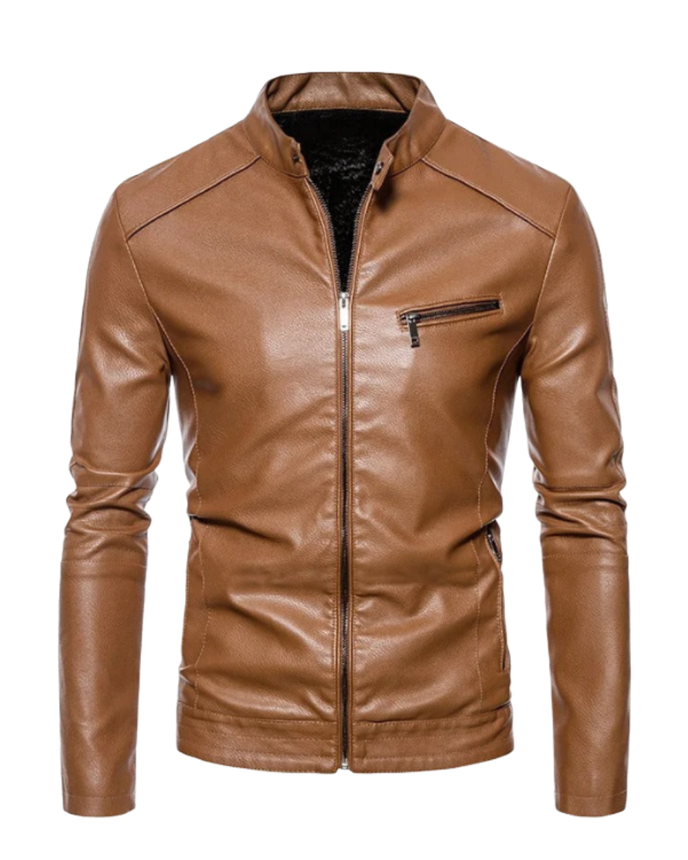 Chaqueta de piel forrada de felpa