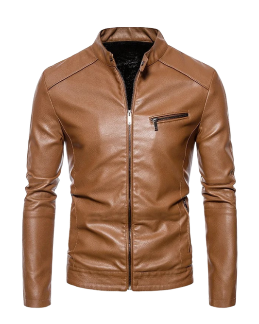 Chaqueta de piel forrada de felpa
