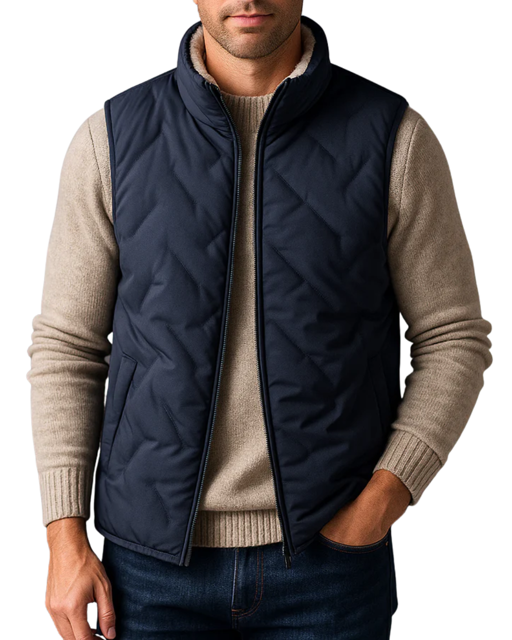 Elegante chaleco de sherpa