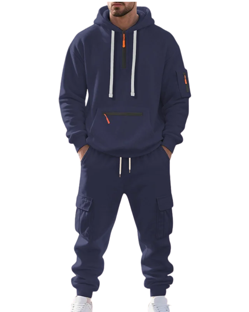 Elegante conjunto multibolsillos para hombre