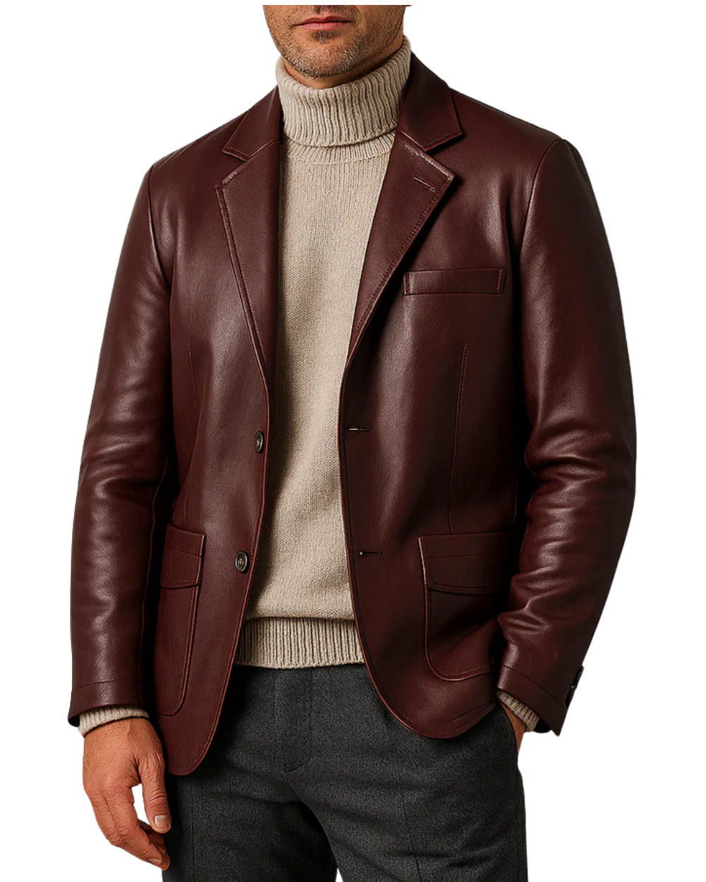 Elegante Blazer de piel para hombre