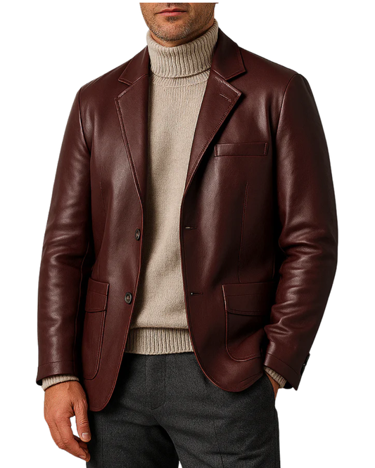 Elegante Blazer de piel para hombre