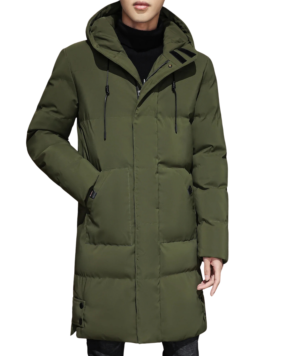 Elegante chaqueta larga de invierno