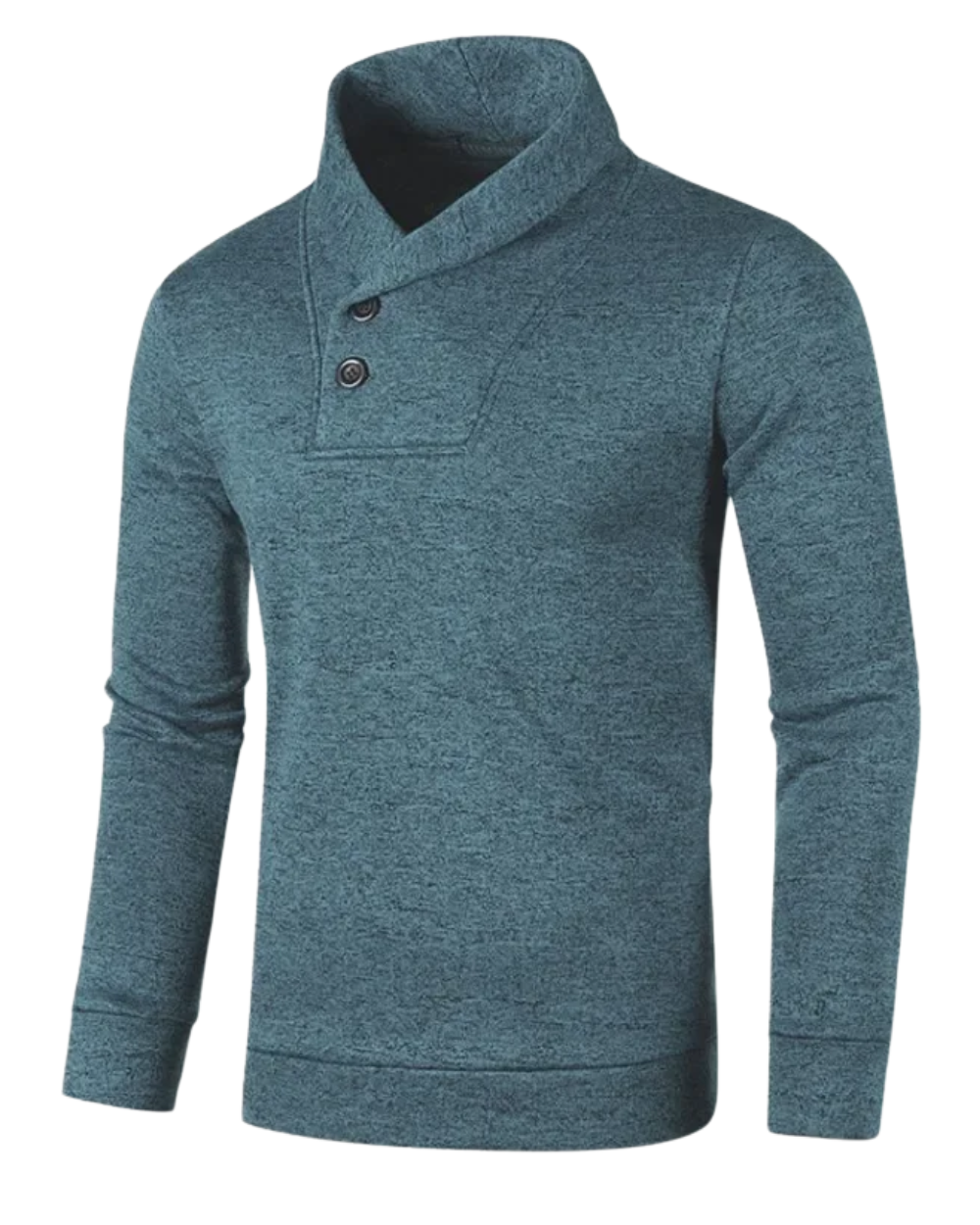 Elegante jersey de cuello alto con botones
