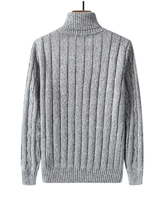 Elegante jersey de lana de cuello alto