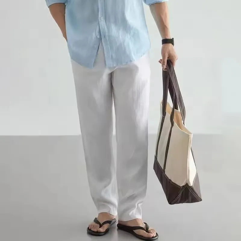 Pantalones elegantes de lino transpirable