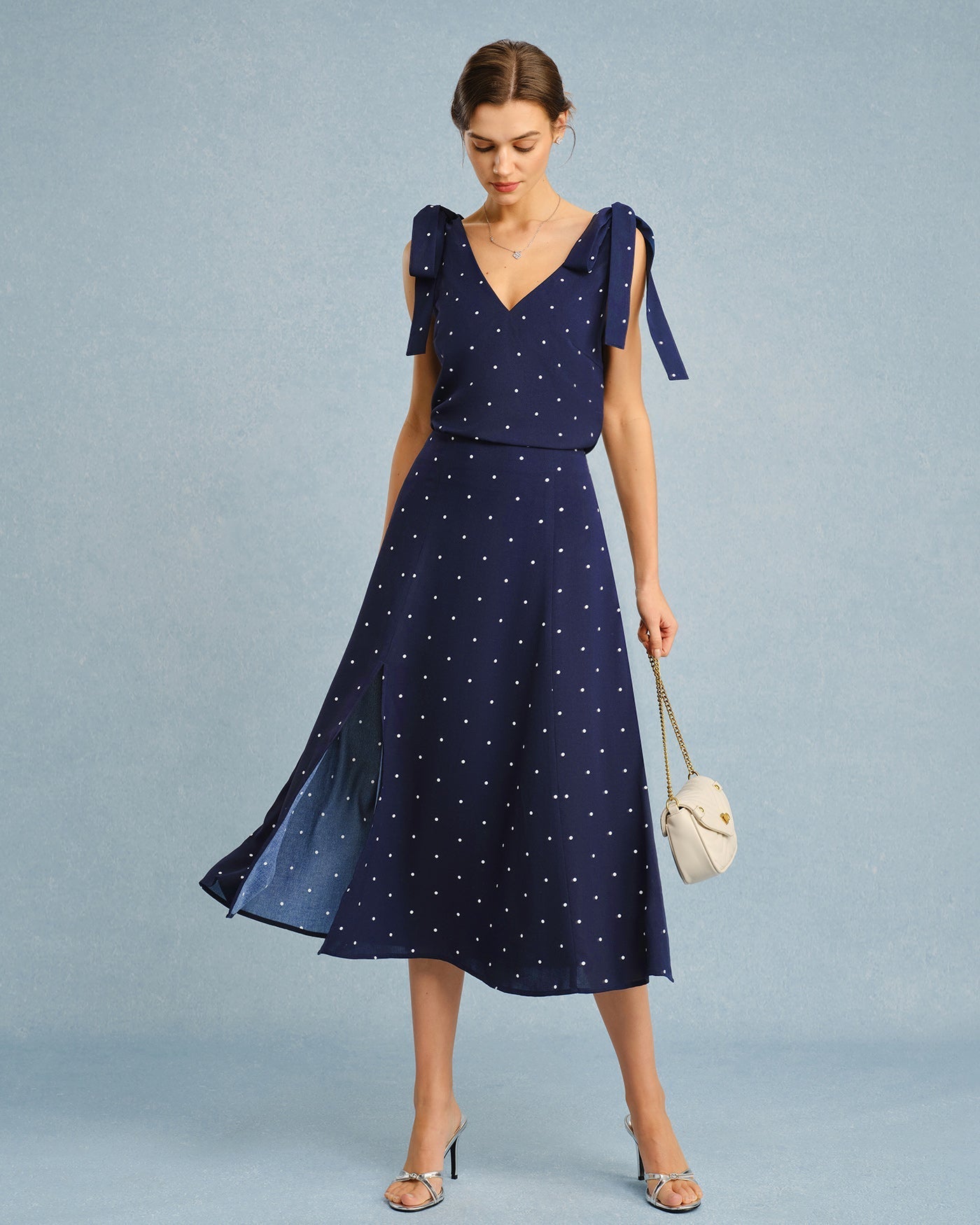 Falda midi con lunares